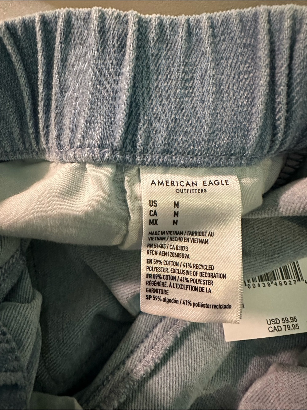 American Eagle Outfitters Light Blue Wide Leg Drawstring Pants - Picture 2 of 8